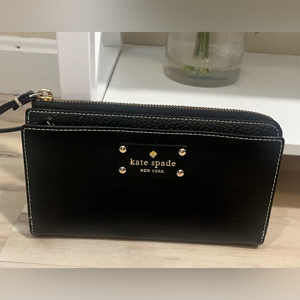 Kate Spade - Black Leather Clutch Bag, EUC